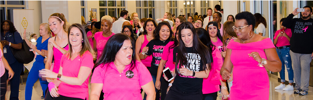 UTMB Health employees celebrating Bra Day