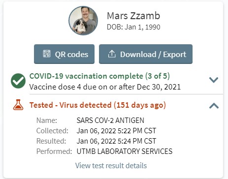 screen for COVID Testing Information