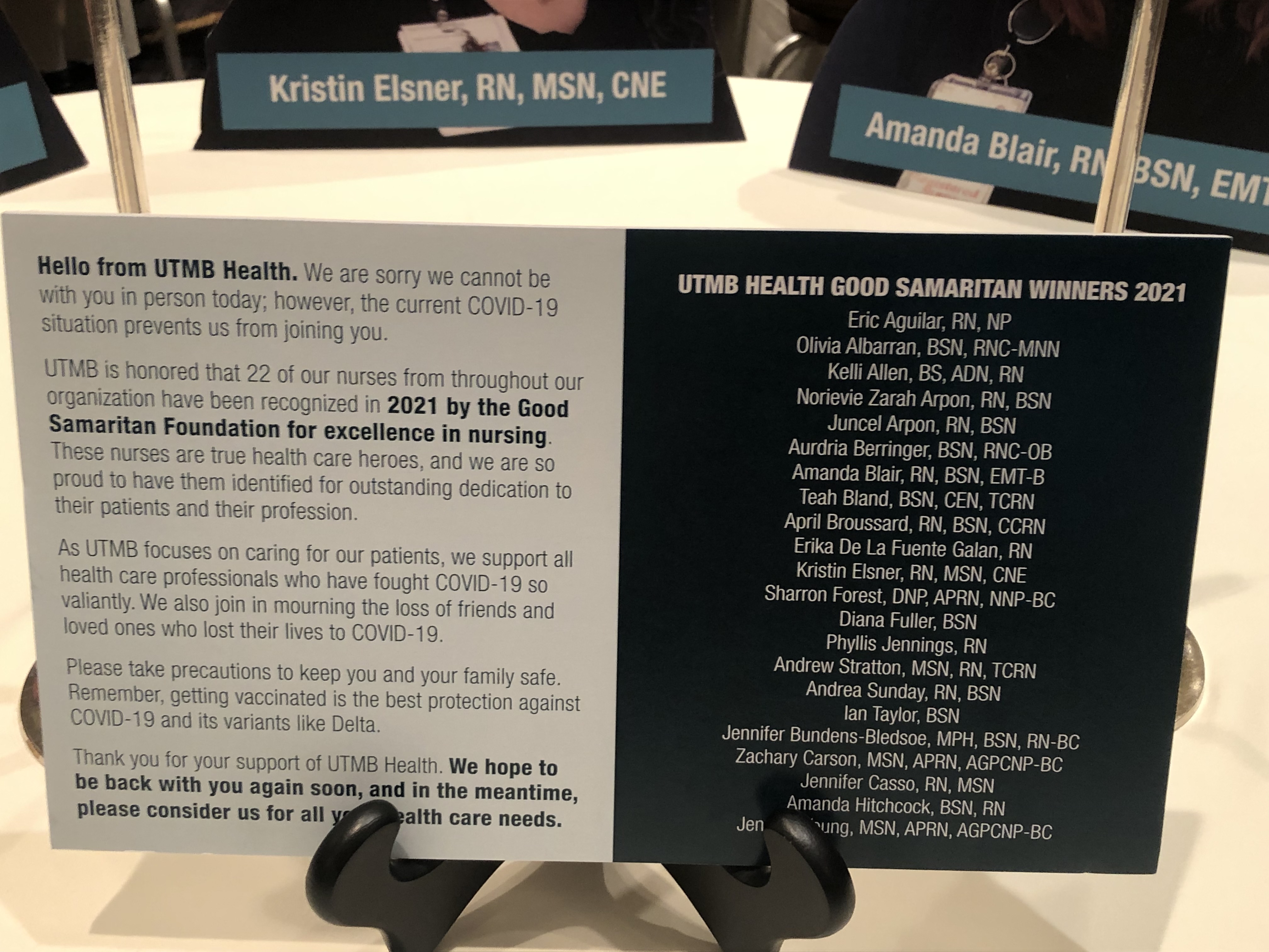 Virtual Attendance Signage at Good Samaritan event