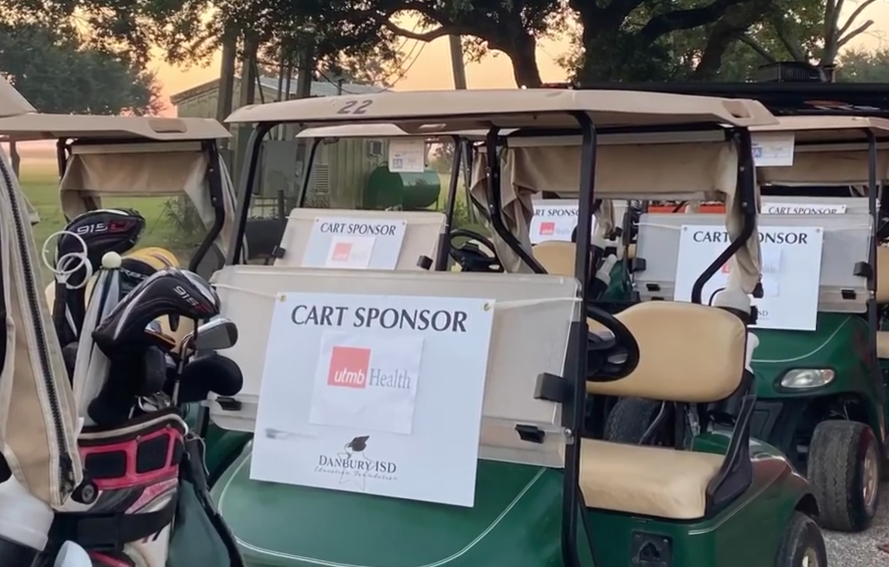 sponsorship signage on golf cart
