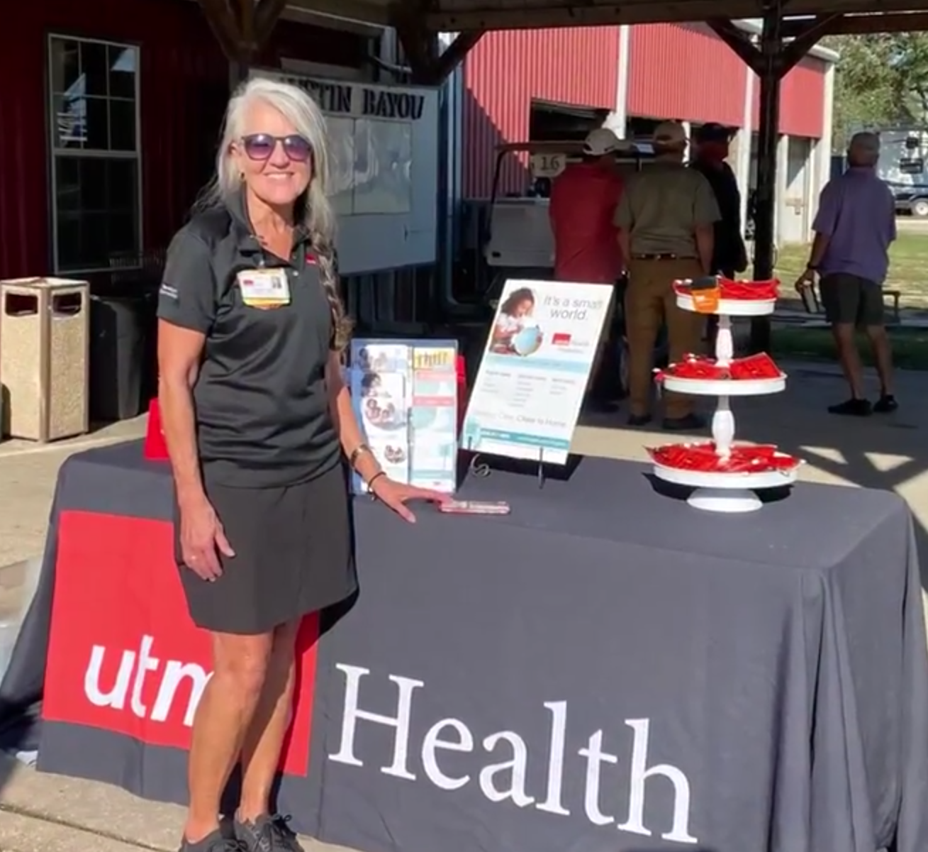 UTMB representative at sponsorship table