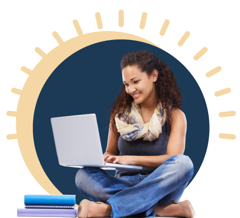 Young lady working on a computer