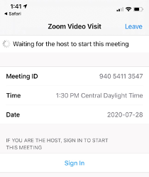 Zoom mobile wait