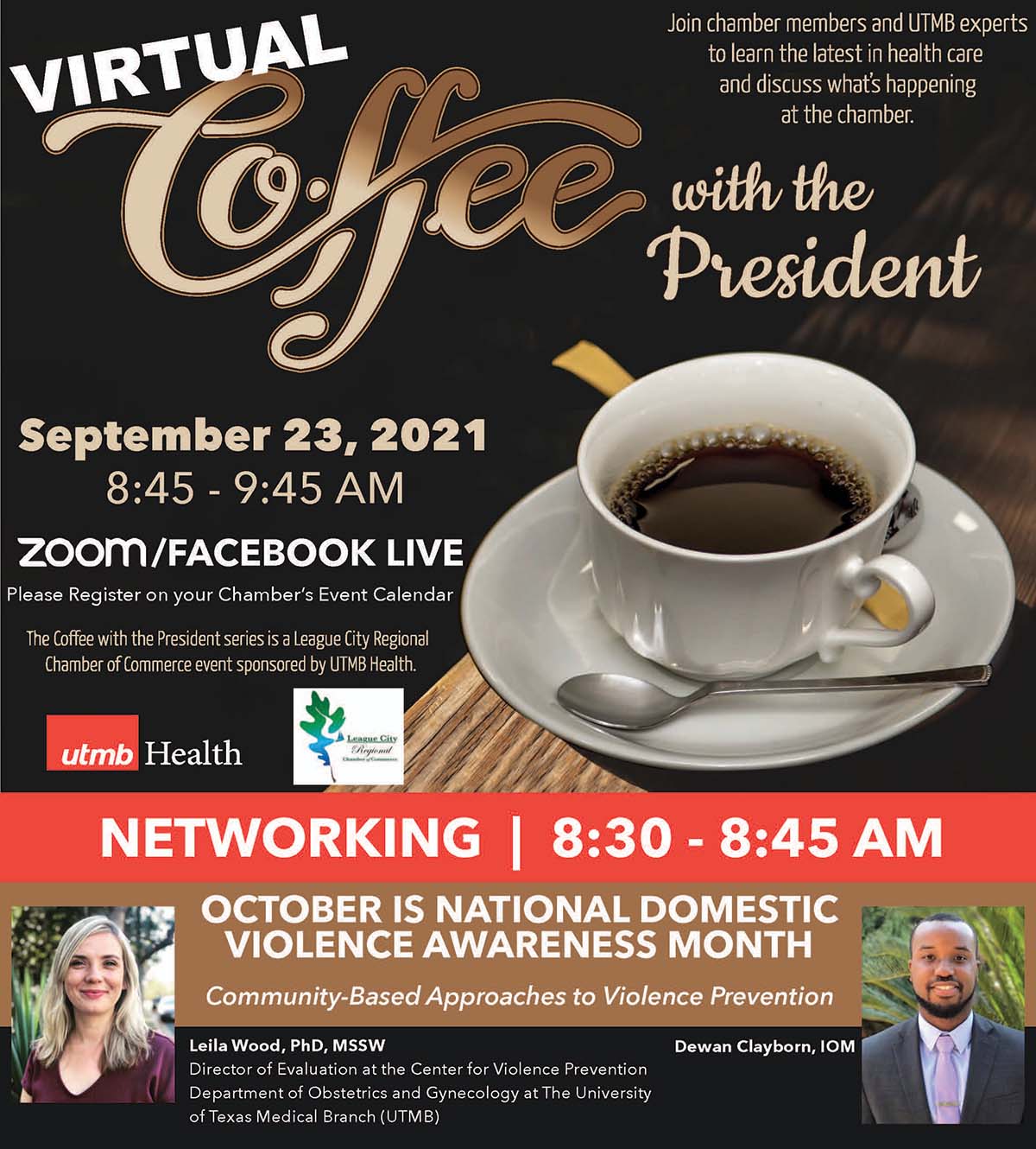 Virtual Coffee with President - September 23,2021 - Community based approaches to violence pervention