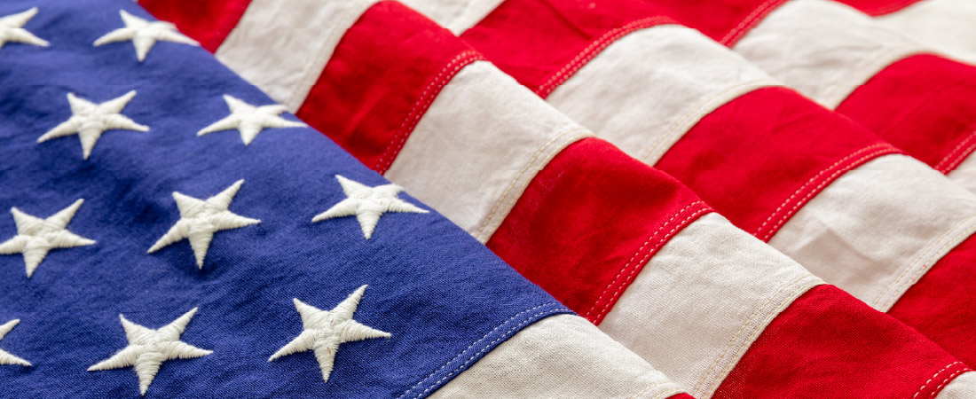 Close up of an American flag
