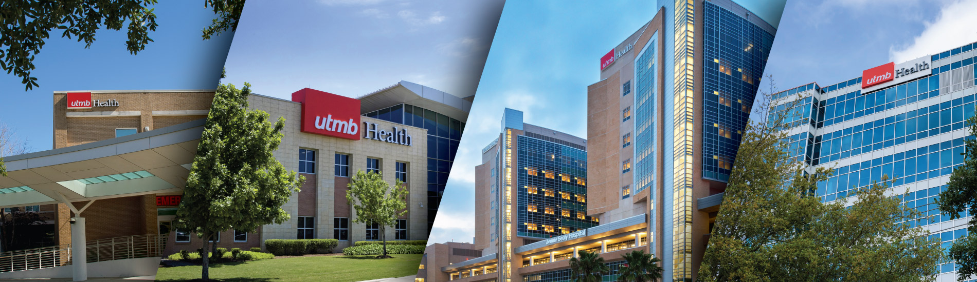 Collage of all four UTMB Health campuses