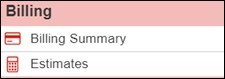 Screenshot of billing options