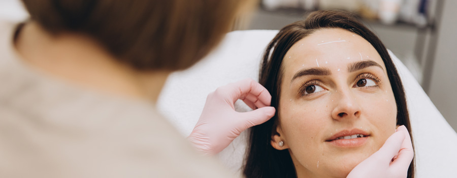 A clinician performs a gentle facial nerve evaluation as part of care for trigeminal neuralgia and facial pain at UTMB Health.