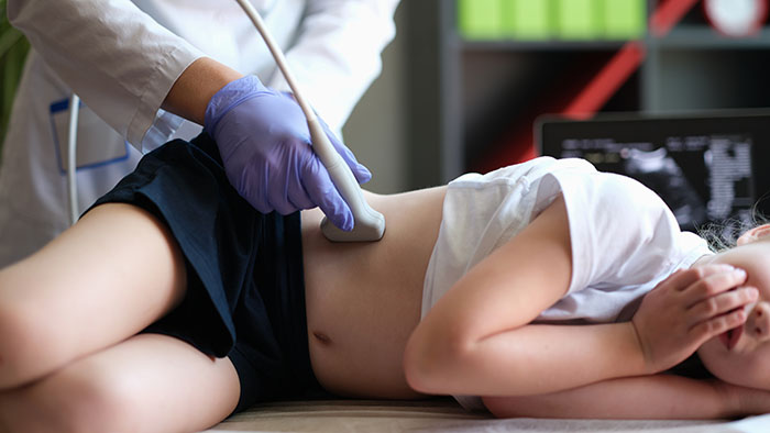 Child being examined by doctor