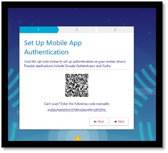 screenshot showing set up mobile app authentication screen