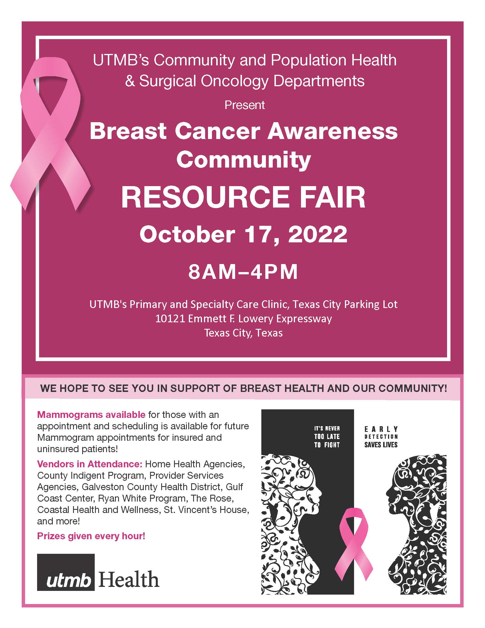 flyer for breast health resource fair